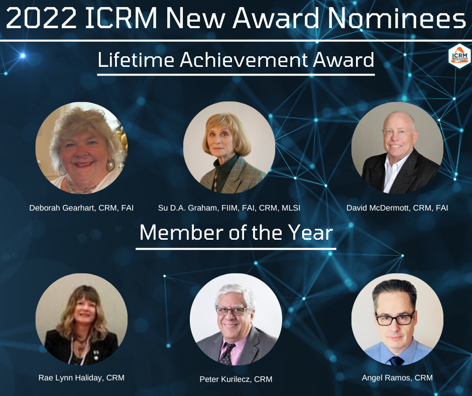 image of 3 nominees each for Lifetime Achievement and Member of the Year